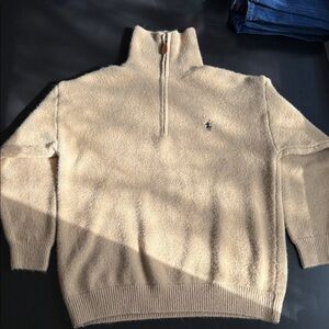 Men's Ralph Lauren Beige Half-Zip Sweater